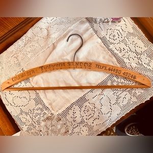 Wood Italian (?) Dry Cleaners Advertising Hanger